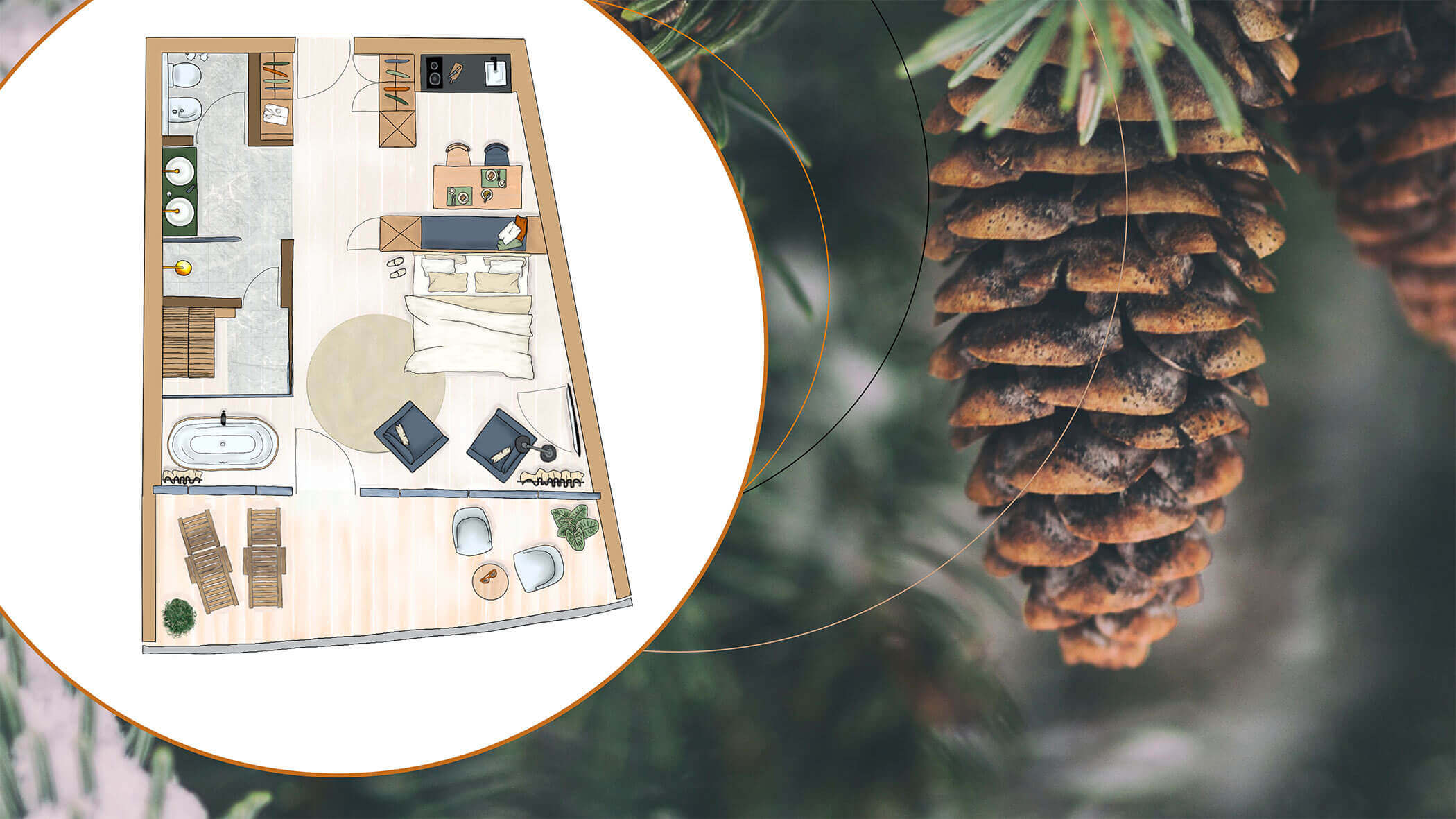Skizze Eco-ApartSuite M - OLM Nature Escape